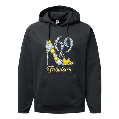 69 years old It's my Birthday 69th Birthday Diamond Crown Performance Fleece Hoodie