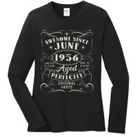 67 Year Old Awesome Since June 1956 67th Birthday Ladies Long Sleeve Shirt