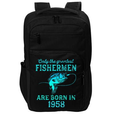 65 Years Old Fisherman Born In 1958 65th Birthday Impact Tech Backpack