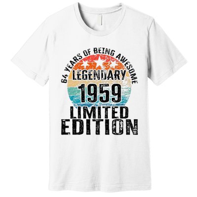 64 Years Of Being Awesome Vintage 1959 Limited Edition Premium T-Shirt