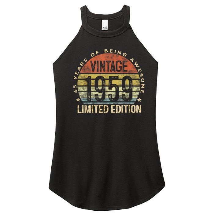 65 Year Old Gifts Vintage 1959 Limited Edition 65th Birthday Women's Perfect Tri Rocker Tank