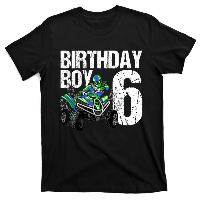 6 Year Old Quad Birthday Party Theme ATV 4 Wheeler 6th Gift T-Shirt