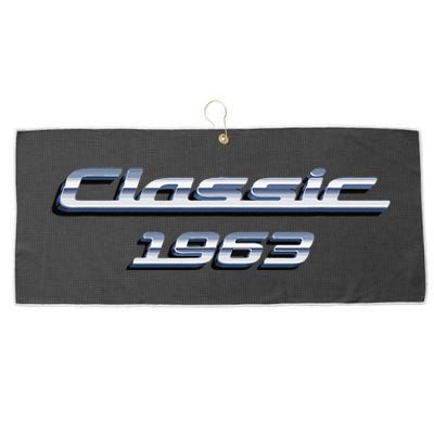 60 Year Old Vintage Classic Car 1963 60th Birthday Large Microfiber Waffle Golf Towel