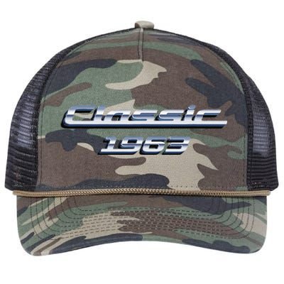 60 Year Old Vintage Classic Car 1963 60th Birthday Retro Rope Trucker Hat Cap