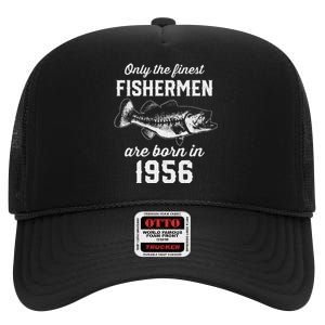 67 Year Old Fisherman Fishing 1956 67th Birthday High Crown Mesh Back Trucker Hat