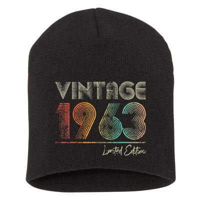 60 Years Old Vintage 1963 60th Birthday Gifts Short Acrylic Beanie