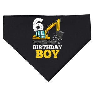 6 Years Old Birthday Boy Gift Construction Birthday Party USA-Made Doggie Bandana