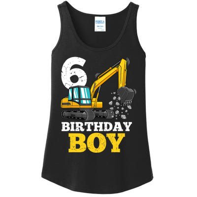 6 Years Old Birthday Boy Gift Construction Birthday Party Ladies Essential Tank