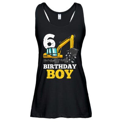 6 Years Old Birthday Boy Gift Construction Birthday Party Ladies Essential Flowy Tank