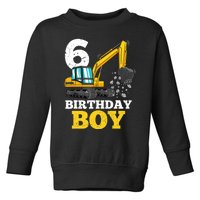 6 Years Old Birthday Boy Gift Construction Birthday Party Toddler Sweatshirt