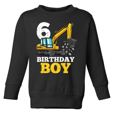 6 Years Old Birthday Boy Gift Construction Birthday Party Toddler Sweatshirt