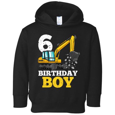 6 Years Old Birthday Boy Gift Construction Birthday Party Toddler Hoodie