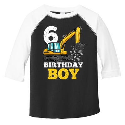 6 Years Old Birthday Boy Gift Construction Birthday Party Toddler Fine Jersey T-Shirt