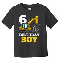 6 Years Old Birthday Boy Gift Construction Birthday Party Toddler T-Shirt