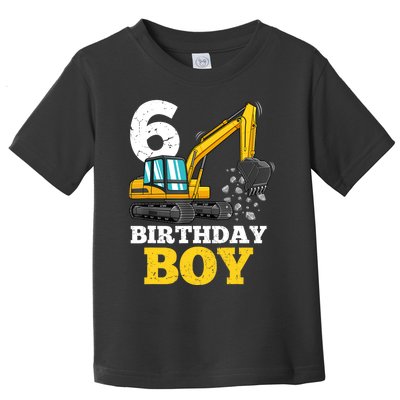 6 Years Old Birthday Boy Gift Construction Birthday Party Toddler T-Shirt