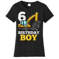 6 Years Old Birthday Boy Gift Construction Birthday Party Women's T-Shirt