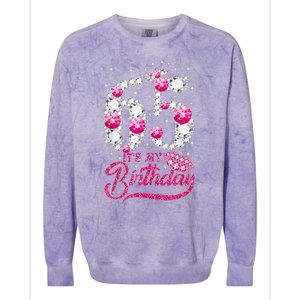 65 Year Old Gifts It's my 65th Birthday Pink Diamond Crown Colorblast Crewneck Sweatshirt