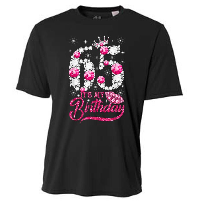 65 Year Old Gifts It's my 65th Birthday Pink Diamond Crown Cooling Performance Crew T-Shirt