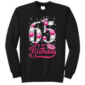 65 Year Old Gifts It's my 65th Birthday Pink Diamond Crown Sweatshirt