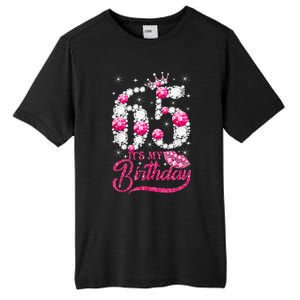 65 Year Old Gifts It's my 65th Birthday Pink Diamond Crown Tall Fusion ChromaSoft Performance T-Shirt