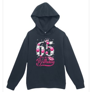 65 Year Old Gifts It's my 65th Birthday Pink Diamond Crown Urban Pullover Hoodie