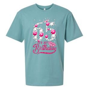 65 Year Old Gifts It's my 65th Birthday Pink Diamond Crown Sueded Cloud Jersey T-Shirt