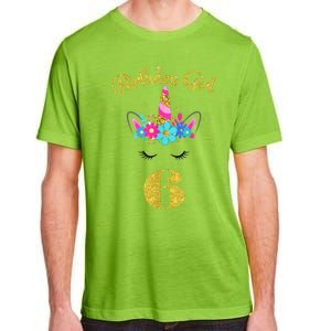 6 Years Old Gifts 6th Birthday Gift For Girl Funny Unicorn Face 31 Adult ChromaSoft Performance T-Shirt