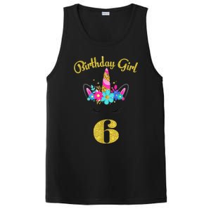 6 Years Old Gifts 6th Birthday Gift For Girl Funny Unicorn Face 31 PosiCharge Competitor Tank