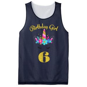 6 Years Old Gifts 6th Birthday Gift For Girl Funny Unicorn Face 31 Mesh Reversible Basketball Jersey Tank