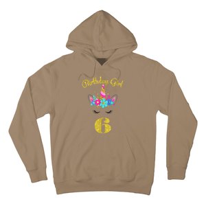 6 Years Old Gifts 6th Birthday Gift For Girl Funny Unicorn Face 31 Hoodie