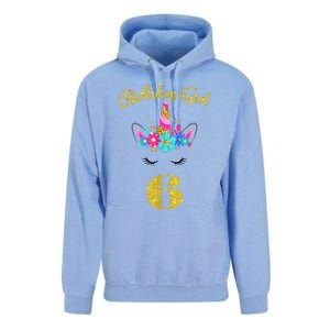 6 Years Old Gifts 6th Birthday Gift For Girl Funny Unicorn Face 31 Unisex Surf Hoodie