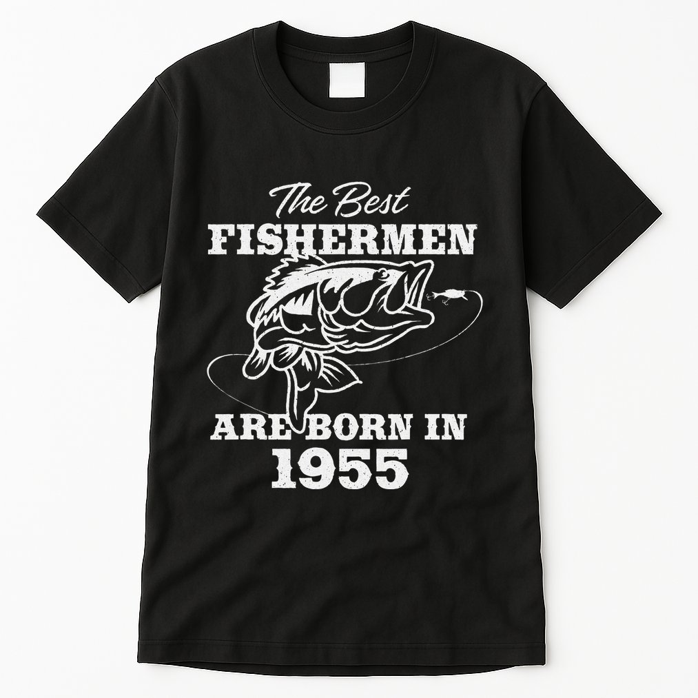 68 Year Old Fisherman Fishing 1955 68th Birthday Gift Tall T-Shirt