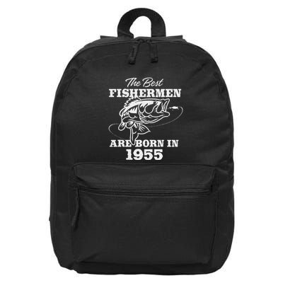 68 Year Old Fisherman Fishing 1955 68th Birthday Gift 16 in Basic Backpack