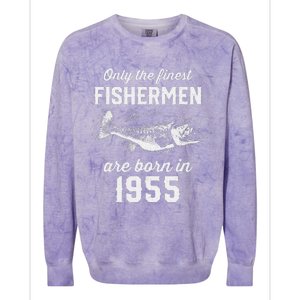 68 Year Old Fisherman Fishing 1955 68th Birthday Colorblast Crewneck Sweatshirt