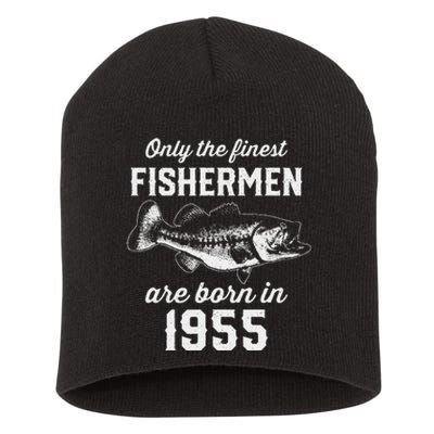 68 Year Old Fisherman Fishing 1955 68th Birthday Short Acrylic Beanie