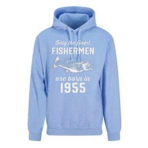 68 Year Old Fisherman Fishing 1955 68th Birthday Unisex Surf Hoodie