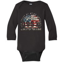 60 Year Old Gifts Vintage 1963 American Flag 60th Birthday Baby Long Sleeve Bodysuit