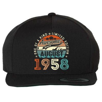 65 Year Old Awesome Since August 1958 65th Birthday Gift Wool Snapback Cap