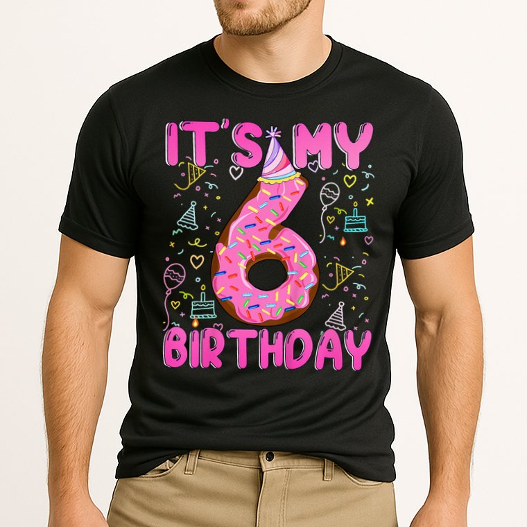 6 Years Old Girl Funny Donut Its My Sixth Birthday Cooling Performance Crew T-Shirt