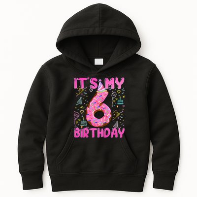 6 Years Old Girl Funny Donut Its My Sixth Birthday Kids Hoodie