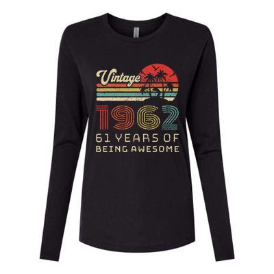 61 Year Old Birthday Vintage 1962 61st Birthday Womens Cotton Relaxed Long Sleeve T-Shirt