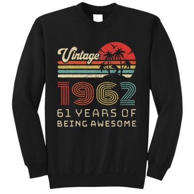 61 Year Old Birthday Vintage 1962 61st Birthday Tall Sweatshirt