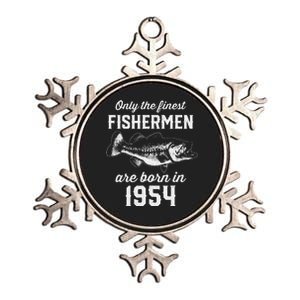 69 Year Old Fisherman Fishing 1954 69th Birthday Metallic Star Ornament