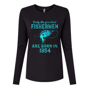 69 Years Old Fisherman Born In 1954 69th Birthday Womens Cotton Relaxed Long Sleeve T-Shirt