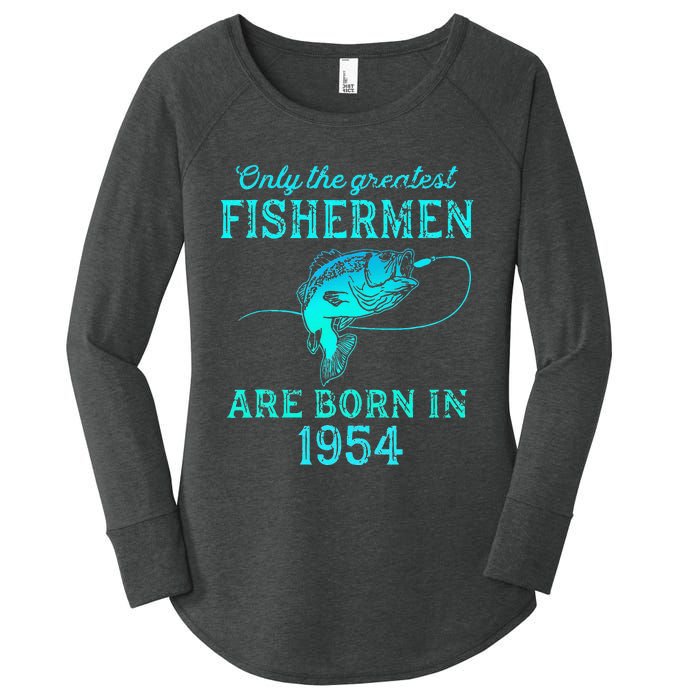 69 Years Old Fisherman Born In 1954 69th Birthday Women's Perfect Tri Tunic Long Sleeve Shirt