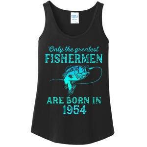 69 Years Old Fisherman Born In 1954 69th Birthday Ladies Essential Tank