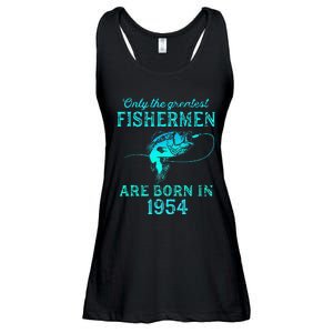 69 Years Old Fisherman Born In 1954 69th Birthday Ladies Essential Flowy Tank