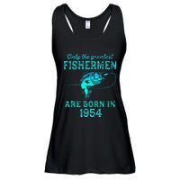 69 Years Old Fisherman Born In 1954 69th Birthday Ladies Essential Flowy Tank