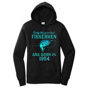 69 Years Old Fisherman Born In 1954 69th Birthday Women's Pullover Hoodie