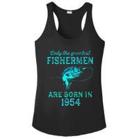 69 Years Old Fisherman Born In 1954 69th Birthday Ladies PosiCharge Competitor Racerback Tank